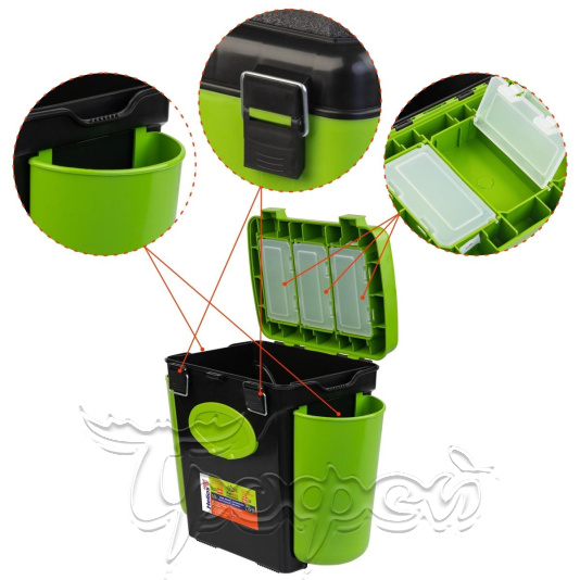 Ящик FishBox односекционный 10л зеленый 