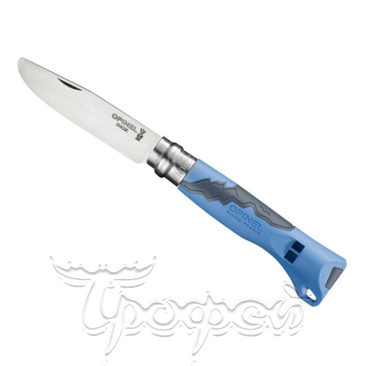 Нож №7 VRI  OUTDOOR Junior Blue нерж. сталь, рукоять-свисток пласт, длина клинка7,5см 