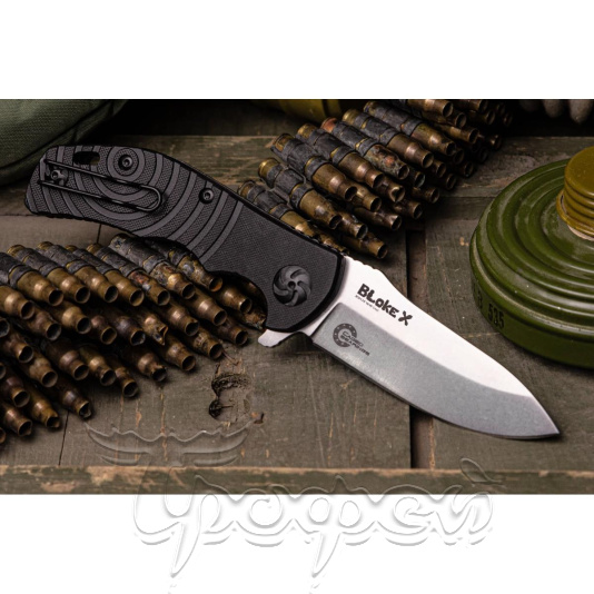Нож складной Bloke-X N690 SW Stonewash G10 