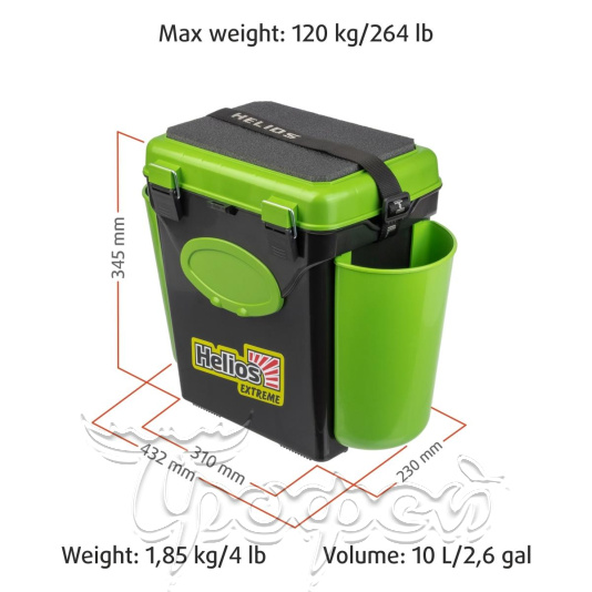 Ящик FishBox односекционный 10л зеленый 