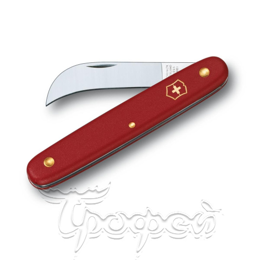 Нож 3.9060 - нож складной, садовый, красная рукоять. 