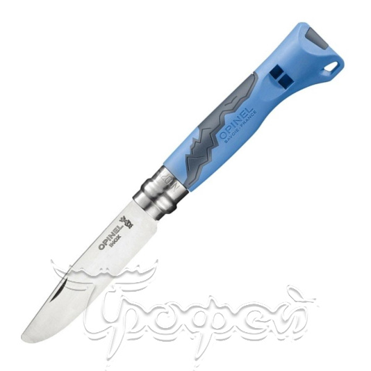 Нож №7 VRI  OUTDOOR Junior Blue нерж. сталь, рукоять-свисток пласт, длина клинка7,5см 