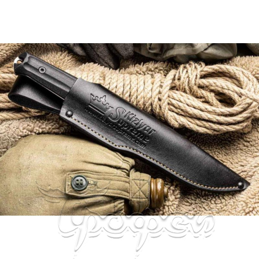 Нож тактический Alpha 420НС SW (Stonewash, кожаный чехол)   
